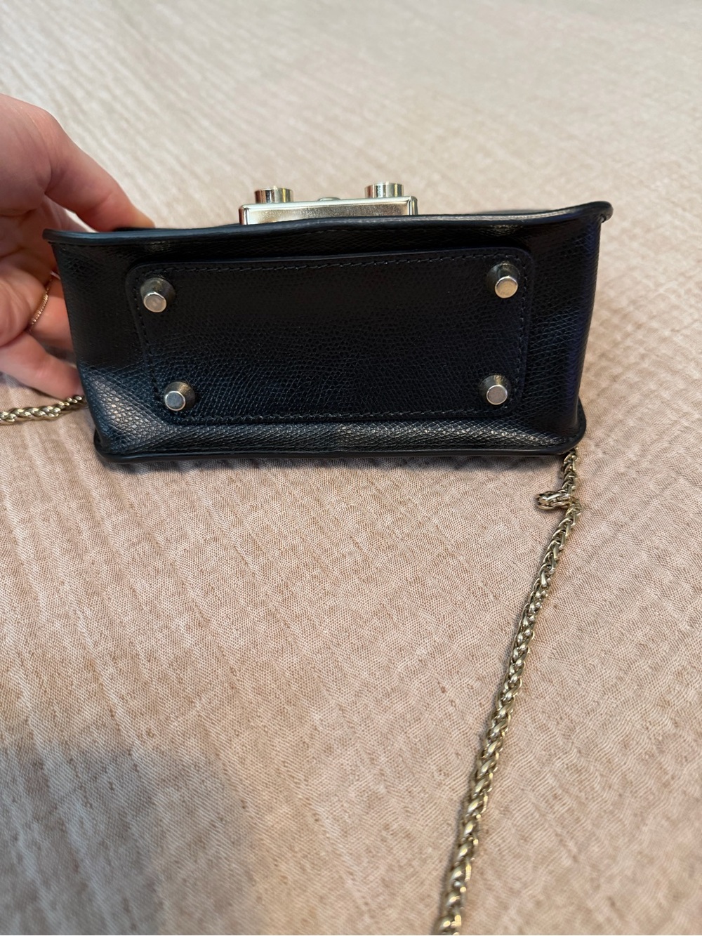Furla Black Leather Mini Crossbody with Gold Hardware - Picture 3 of 8